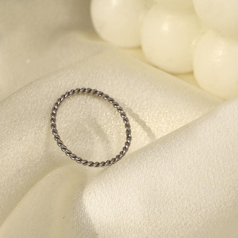 Plain Ring Twist Ring 316 Material Non-Fading Ring Fashion Trend Tail Ring Jewelry