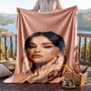 Warme Flanelldecke Selena Gomez Muster, Leichte Komfortable Überwurfdecke für Bett Sofa Gebrauch