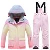 Girls Ski Suit Winter Outdoor Waterproof Windproof Thickened Warm Thickened Snowboard Double Snowboard Ski Suit Ski Suit Set