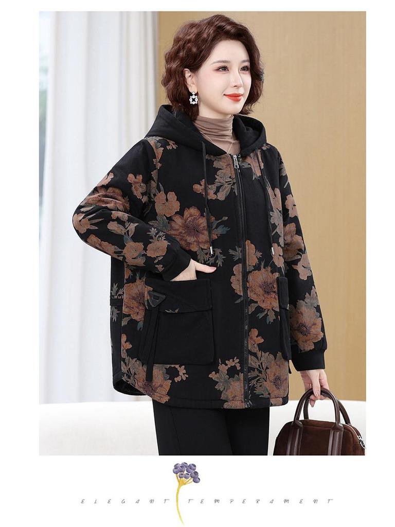 Plus Size Winter Cotton Jacket for Middle-Aged and Elderly Women - Warm Coat for Special Sizes