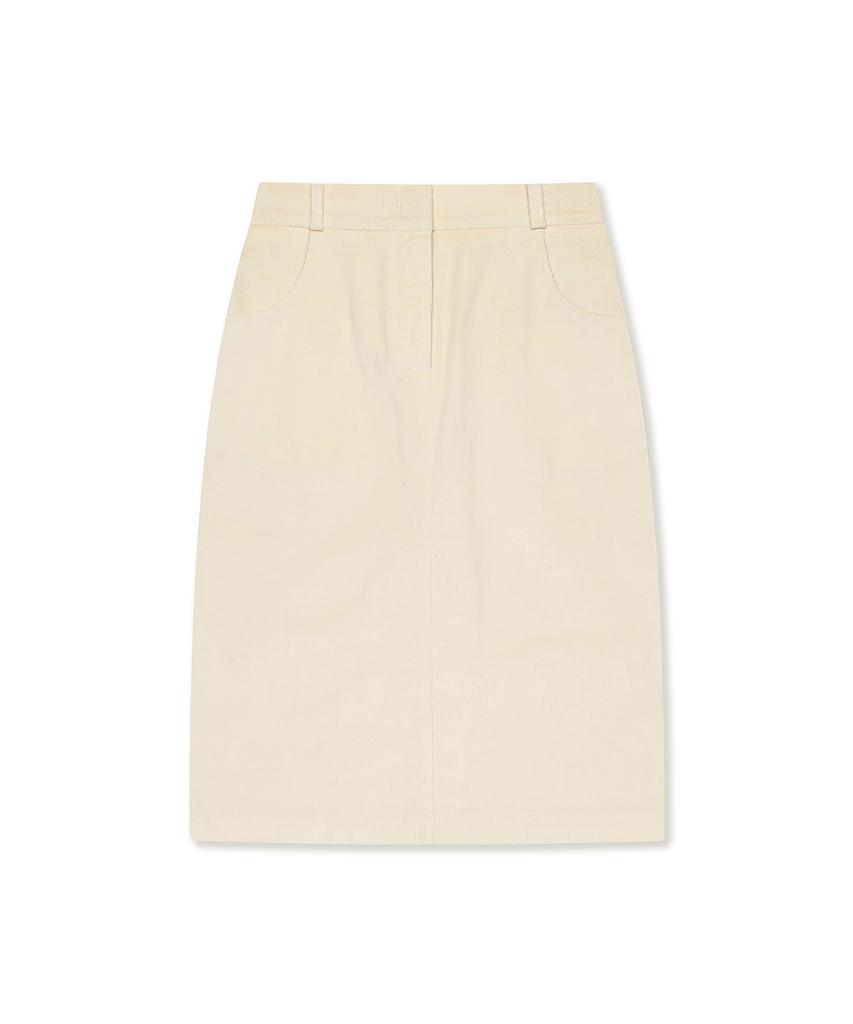 Seutyudioaenpaleukeu Corduroy Banding Skirt_Ivory