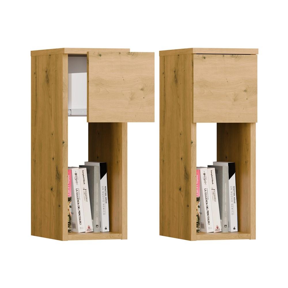 Galax 20 1S Oak Artisan Nightstand with Drawer for Bedroom