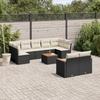 Vidaxl 10-Cz. Garden Lounge Set, Cushions Black Rattan Pe