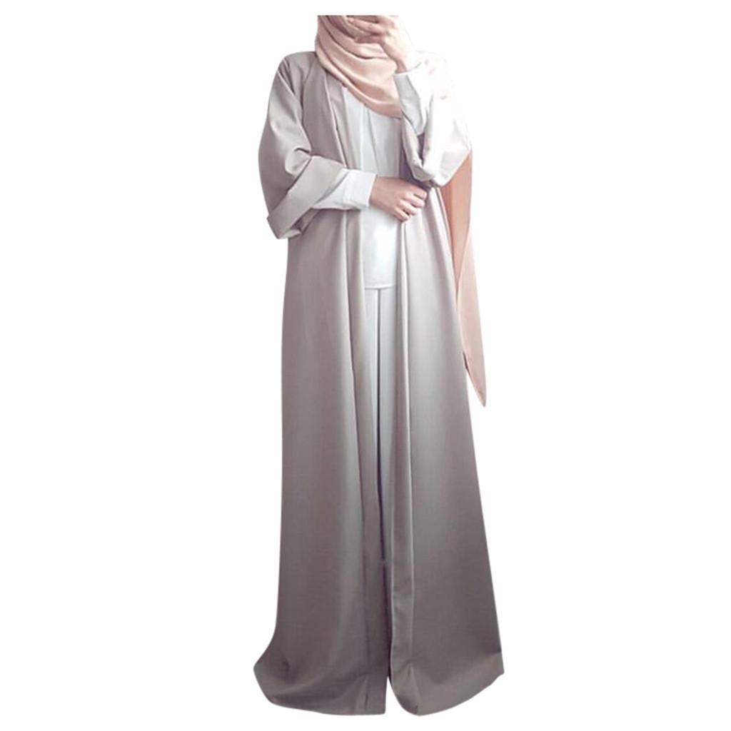 Abaya Ramadan Femei Cardigan deschis în față Rochie lungă islamică Rochie musulmană