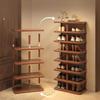 Wood Shoe Rack Multi-Tier Entryway Storage Shelf Sturdy Narrow Floor Organizer Space-Saving Storage for Home Hallway Room