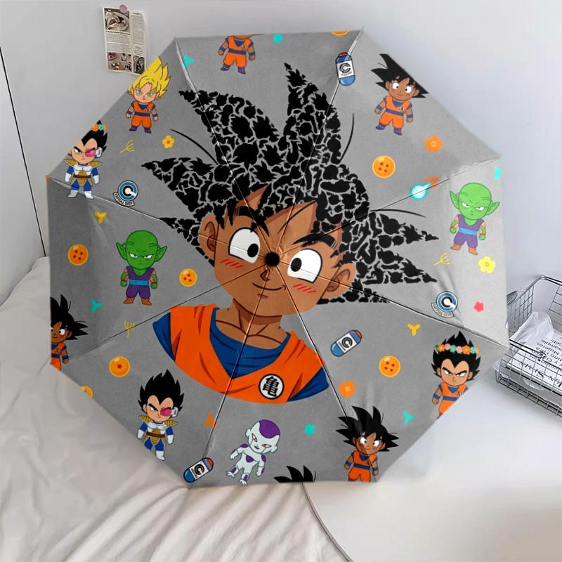 1 PC Automatic Folding Umbrella - Dragon Ball Pattern Portable Foldable Design With 8 Ribs Christmas Birthday Gifts