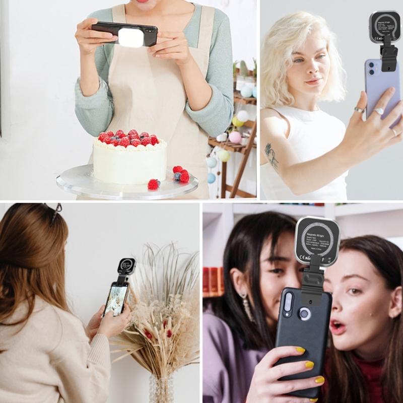 Portable Magnetic Phone Light with Adjustable Brightness & Color Temperature Pocket Light Ideal For Selfie & Video Call