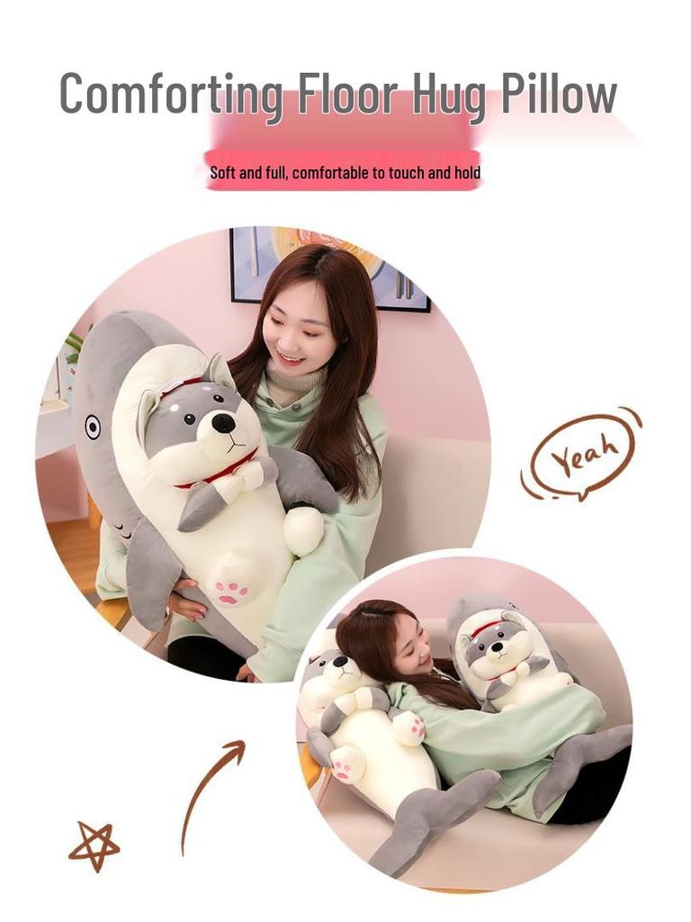 Ocean Shark Plush Dog Toy - Silly Shark Pillow & Funny Gift