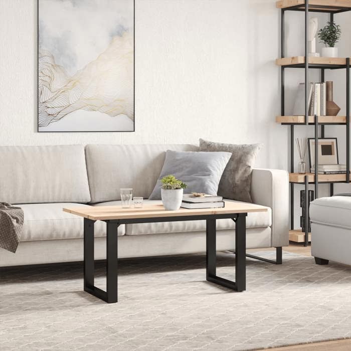 VidaXL Table Basse Cadre en O, Table d'Appoint, Bout de Canapé, Meuble de Salon Salle de Séjour, 90x40x45 cm Bois de Pin 3282664