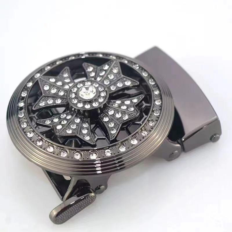 Men's Diamond-Studded Fashion Belt with Automatic Buckle