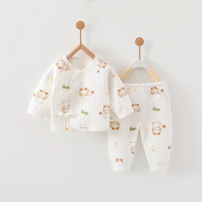 Newborn Quilted Cotton Winter Set: Boneless Two-Piece Outfit for Autumn and Winter