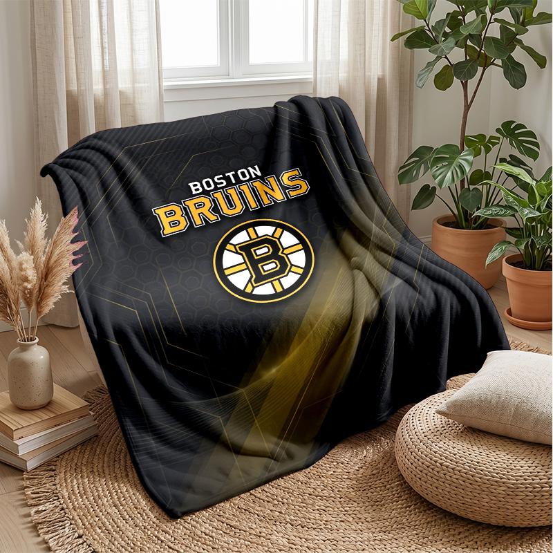 Coperta in Flanella e Pile Boston Bruins Coperta Calda e Accogliente per Divano, Letto, Viaggio Uso in Tutte le Stagioni