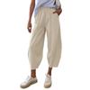 Women's Solid Color Pleated Waist Loose Wide Leg Straight Leg Pants