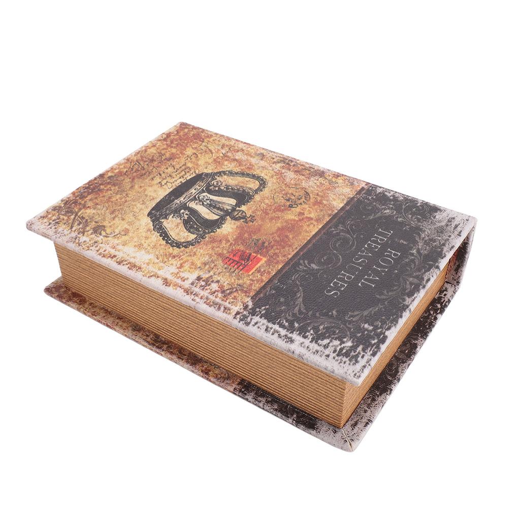 Dekorativ Boklåda Vintage Trä Faux Boklåda Smycke Minnessak Förvaringslåda för Kvinnor Barn Gåvor