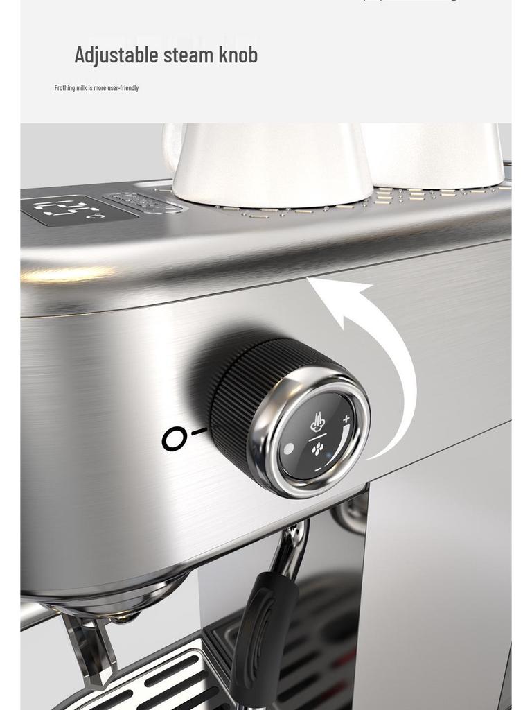 HiBREW H10B Semi-Automatic Coffee Machine with Milk Frother for Home and Office Use