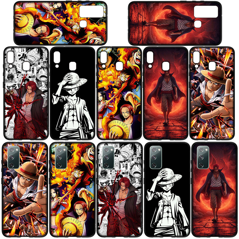 Phone Case for iPhone 17 15 16 Plus Redmi Note 14 12 11 13 Pro Max Huawei P30 P20 Lite OPPO A60 A40 A80 A38 A54 Red Hair One Pieces Luffy Shanks Cover