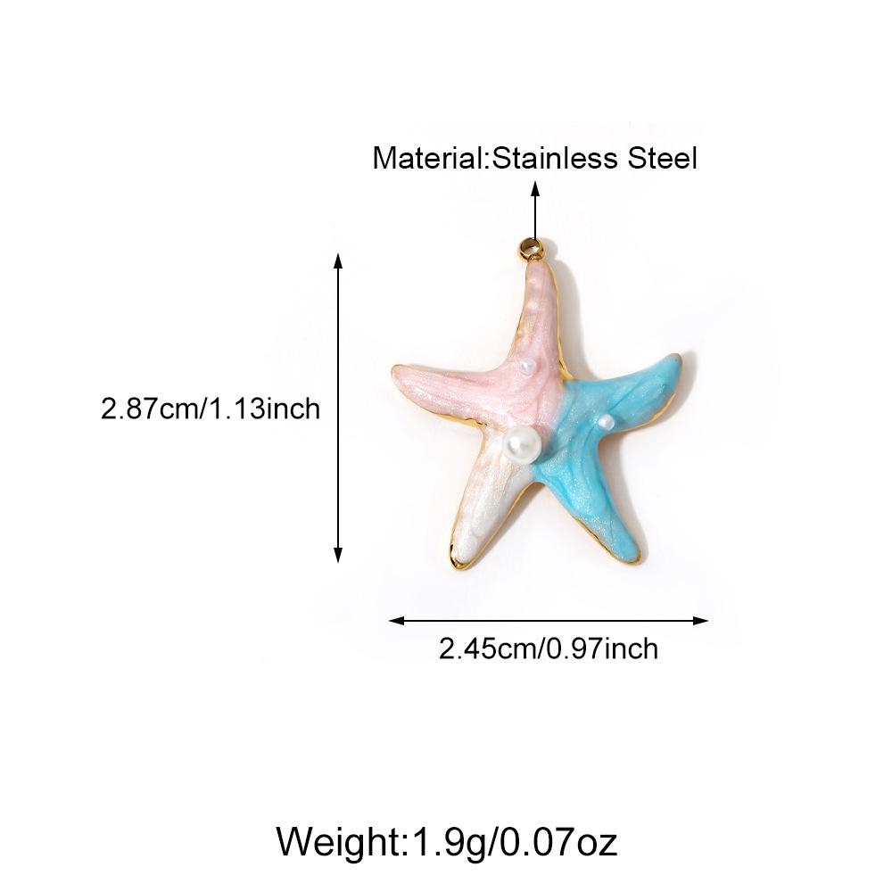 European & American DIY Pendant: Stainless Steel Butterfly, Flower, Starfish with 18K Gold Electroplating