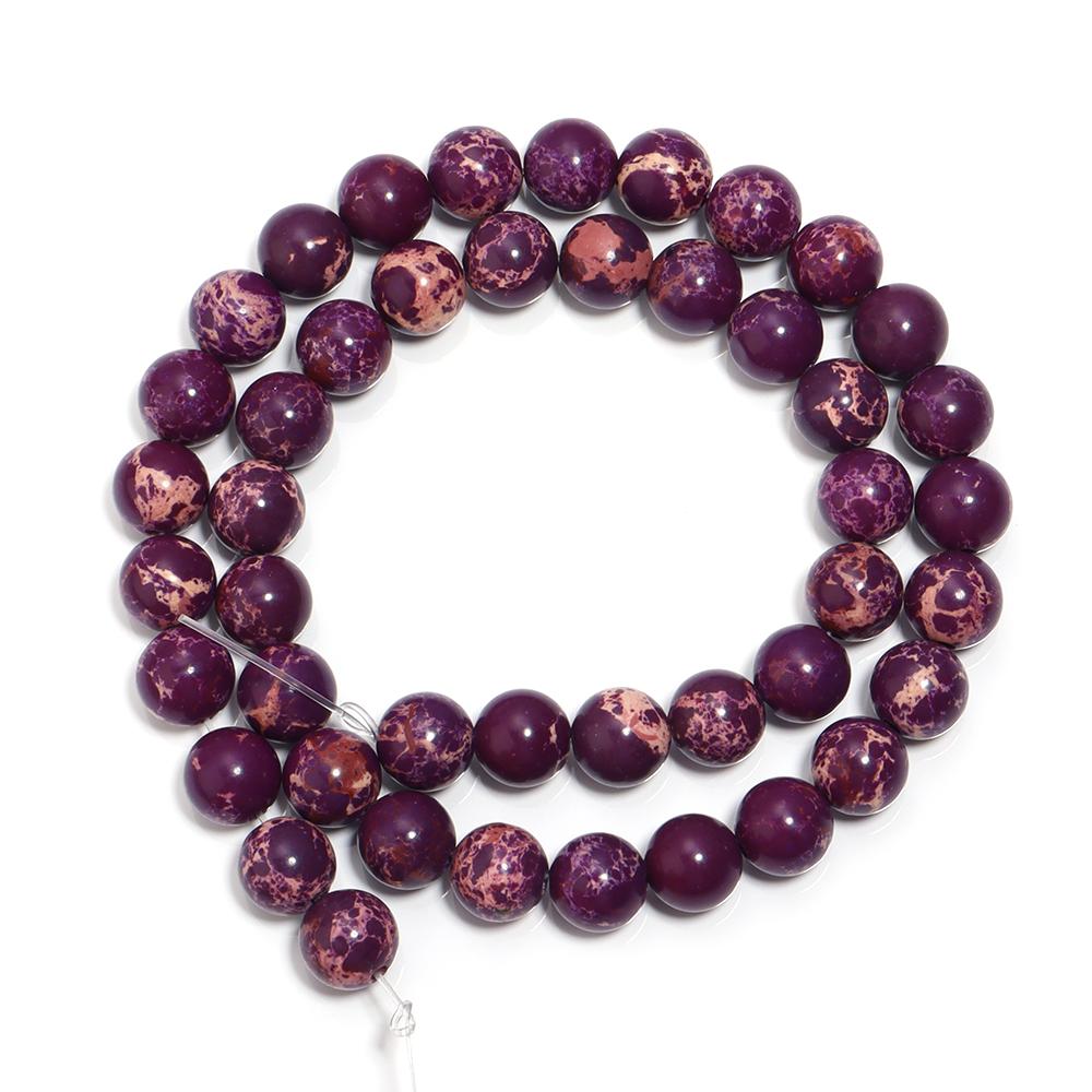 1 Strand 6 8 10mm Natural Stone Beads Colorful Pattern Emperor Stone Round Beads For Jewelry Bracelet Making DIY Necklace Gift