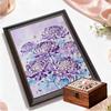 Crystal Pearl Painting 5D DIY Frame Decoration Painting Purple Flowers Home Wall Decoration Transparent Pearl Gemstone Painting Picture Art Crafts