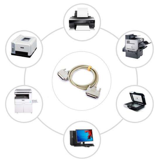 Druckerkabel Professionell 1,5m 3m 5m Hochgeschwindigkeit 25-Pin Parallele Schnittstelle DB25 Stecker