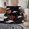 "Poster Murale Drago Giapponese - Stile Tatuaggio Tradizionale" Coperta in Flanella per Divano, Letto, Viaggio, Campeggio, Ufficio, Divano, Cha