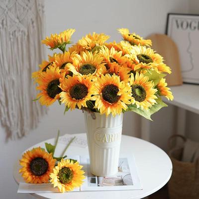 Single-Headed Sunflower Artificial Flower for Living Room and Dining Table Decoration