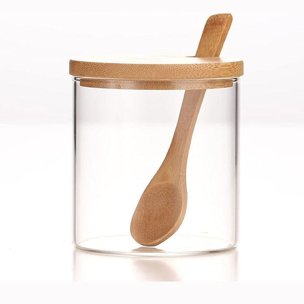 

Кухонный контейнер для приправ 3,4*3,1 дюйма, круглый резервуар для хранения, прозрачная стеклянная банка для ресторана