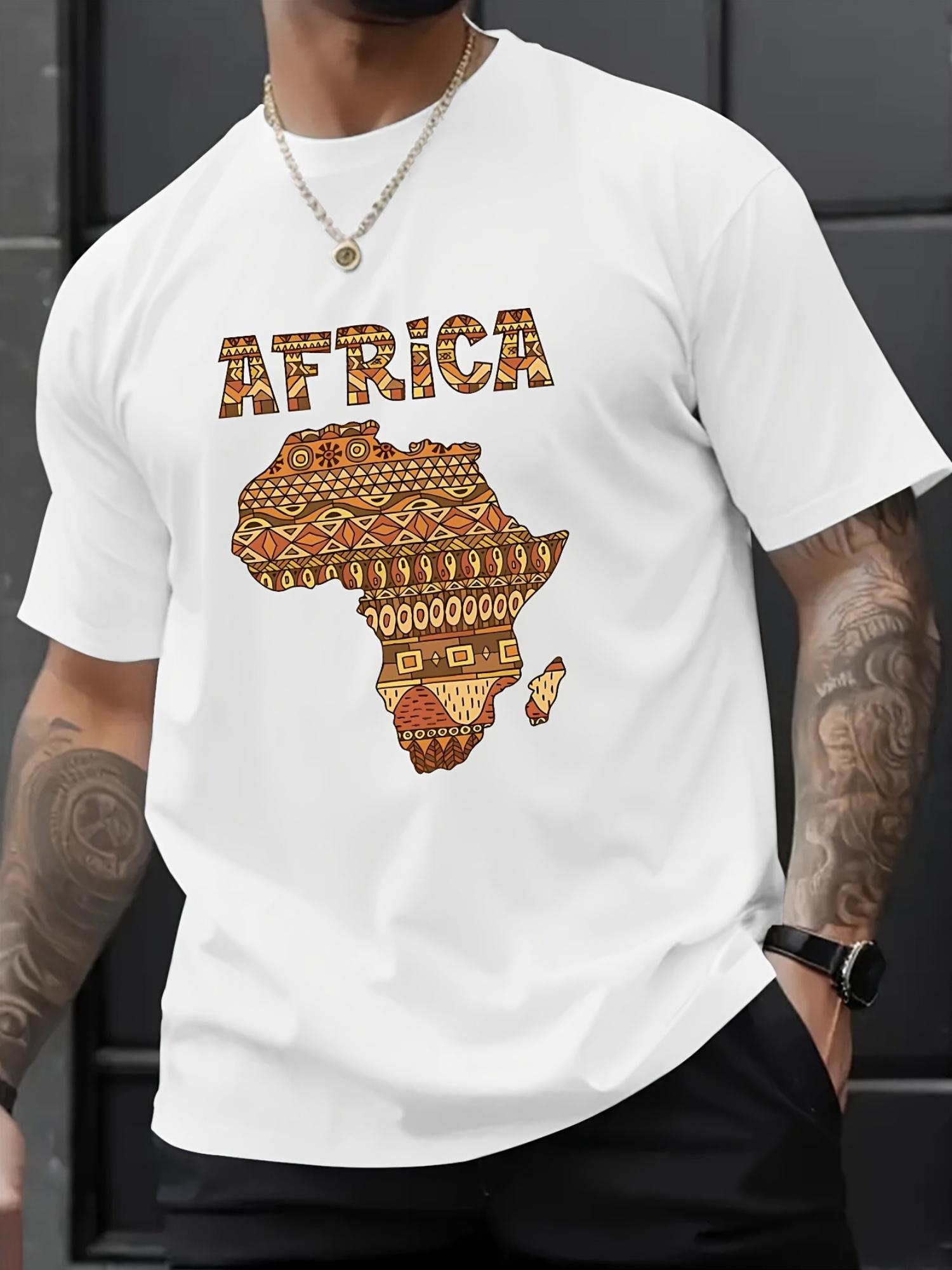 Men S Trendy AFRICA Print Graphic L