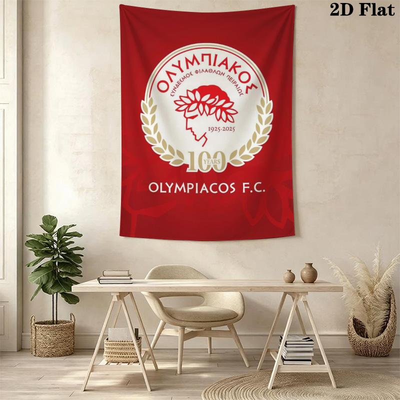 Olympiacos FC Pattern Home Decor Tapestry, Wall Hanging, Decorative RV Wall Cloth.MGT0918115