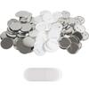 VEVOR 200 Sets 3 inch 75mm Pin Back Button Parts, DIY Round Button Badge Parts, Set Includes Metal Top, Plastic/Metal Button, Clear Film