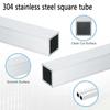 304 Stainlesss Steel Square Tube Size 10-20mm 304 Stainlesss Steel Metal Square Tube 1mm Thick Polished Structural Tube Corrosion Resistance