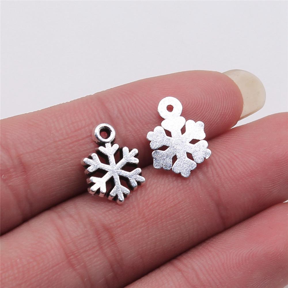 20 Stück Metall Zinklegierung Gemischte Größen Schneeflocken Anhänger Passend für Schmuck Weihnachtsanhänger Komponenten DIY Handgemachtes Basteln