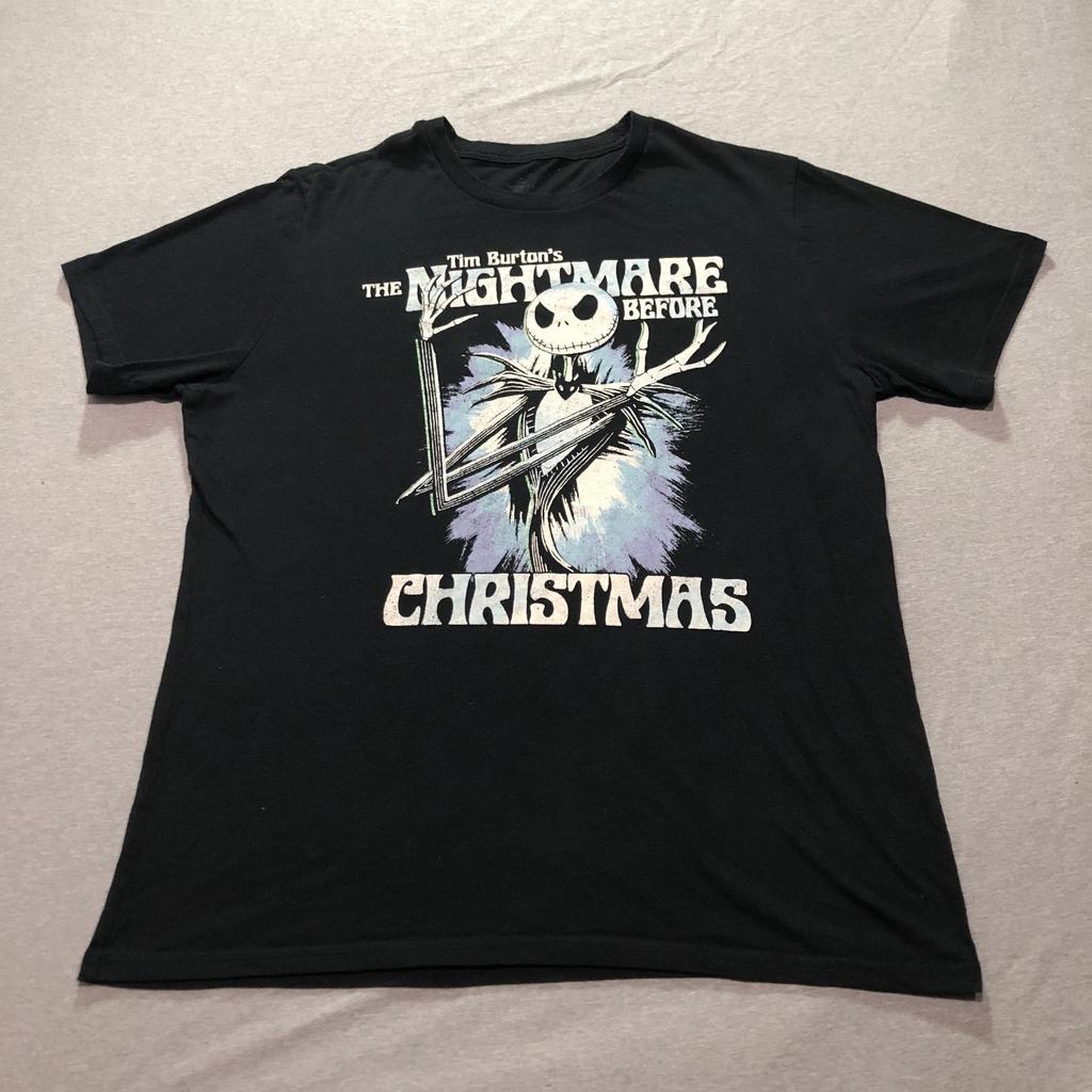 The Nightmare Before Christmas T Shirt Men's XL Graphic Print Black Tee