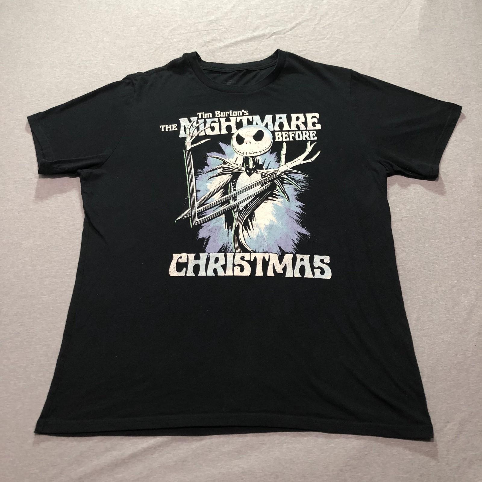 The Nightmare Before Christmas T Shirt Men s XL Graphic Print Black Tee S
