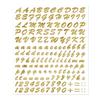 Adhesive Letters and Numbers Kit - Gold - 48 Uppercase - 106 Lowercase - 20 Numbers - 12 Symbols