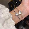 Modisches Herzförmiges Cz Stern Liebe Katzenauge Armband Mit Mikroeingefasstem Kupfer Für Damen Freizeitkleidung
