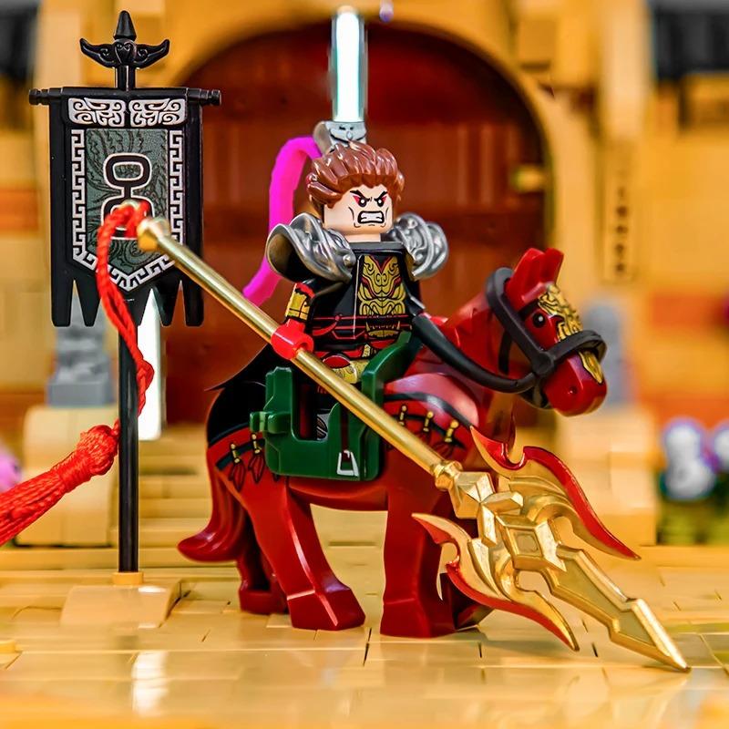 Building Block Man Figurine Three Kingdoms Zhuge Liang Armor Version Lu Bu Children's Assembly Toy Boy Holiday Gift Collection