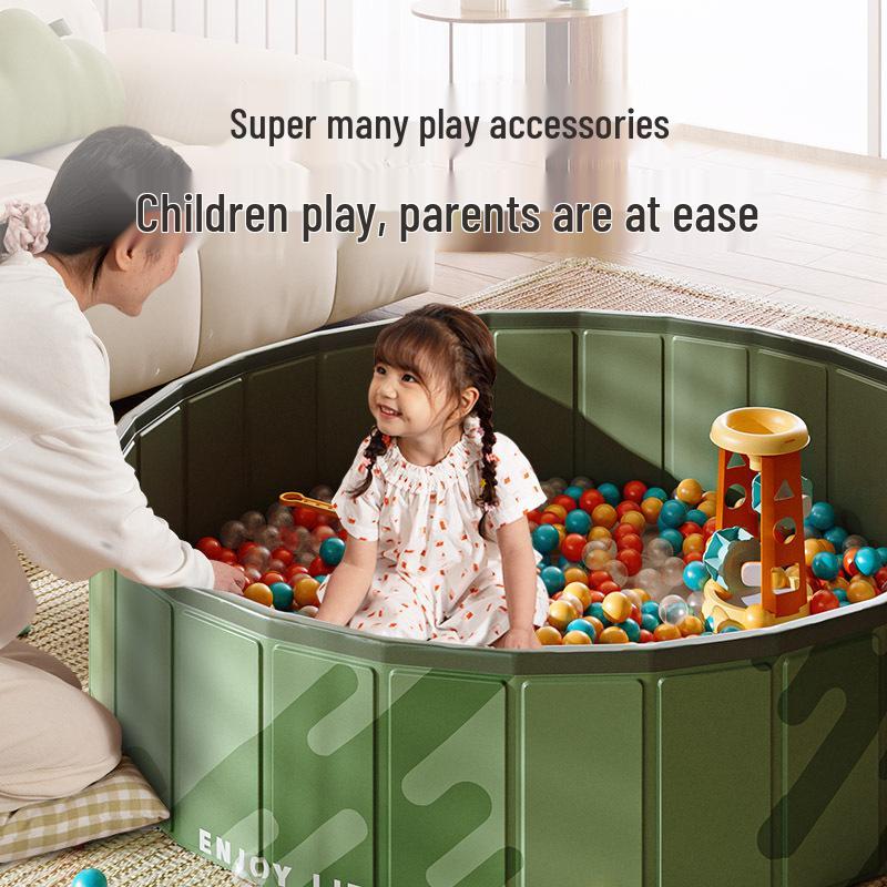 In-Stock Foldable Forest Green Inflatable Ball Pit: Indoor Toy Playpen for Boys and Girls