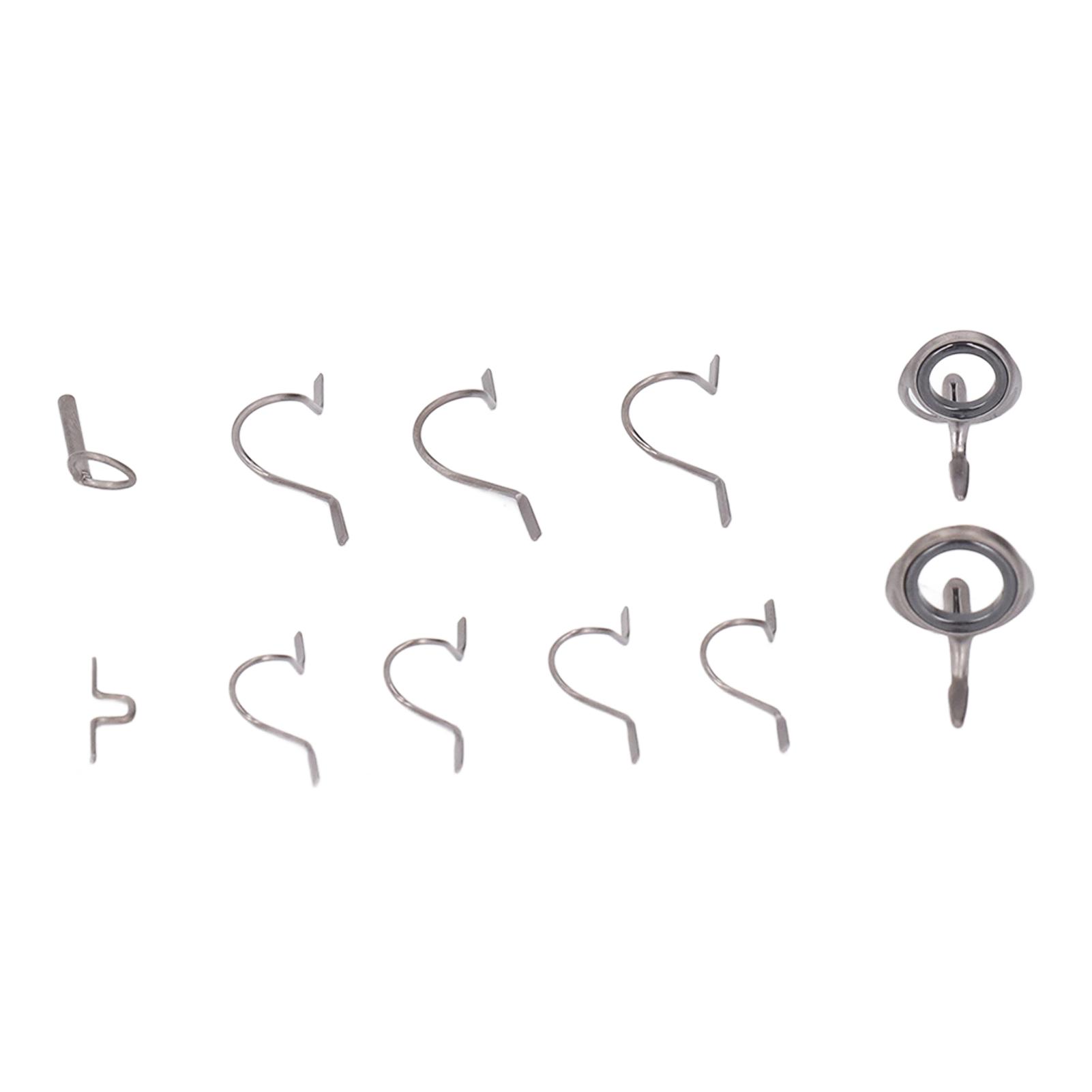 

11 шт. Набор направляющих колец для удилища, Оцинкованная нержавеющая сталь, Комплект направляющих колец для кончика удилища, Направляющие для нахлыстового удилища