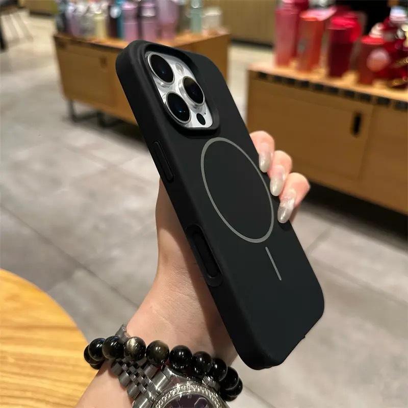 Applicable To Apple 17 Liquid Silicone AI Integrated Camera Button Phone Case IPhone 16 Thin Circle Magnetic Protection Case