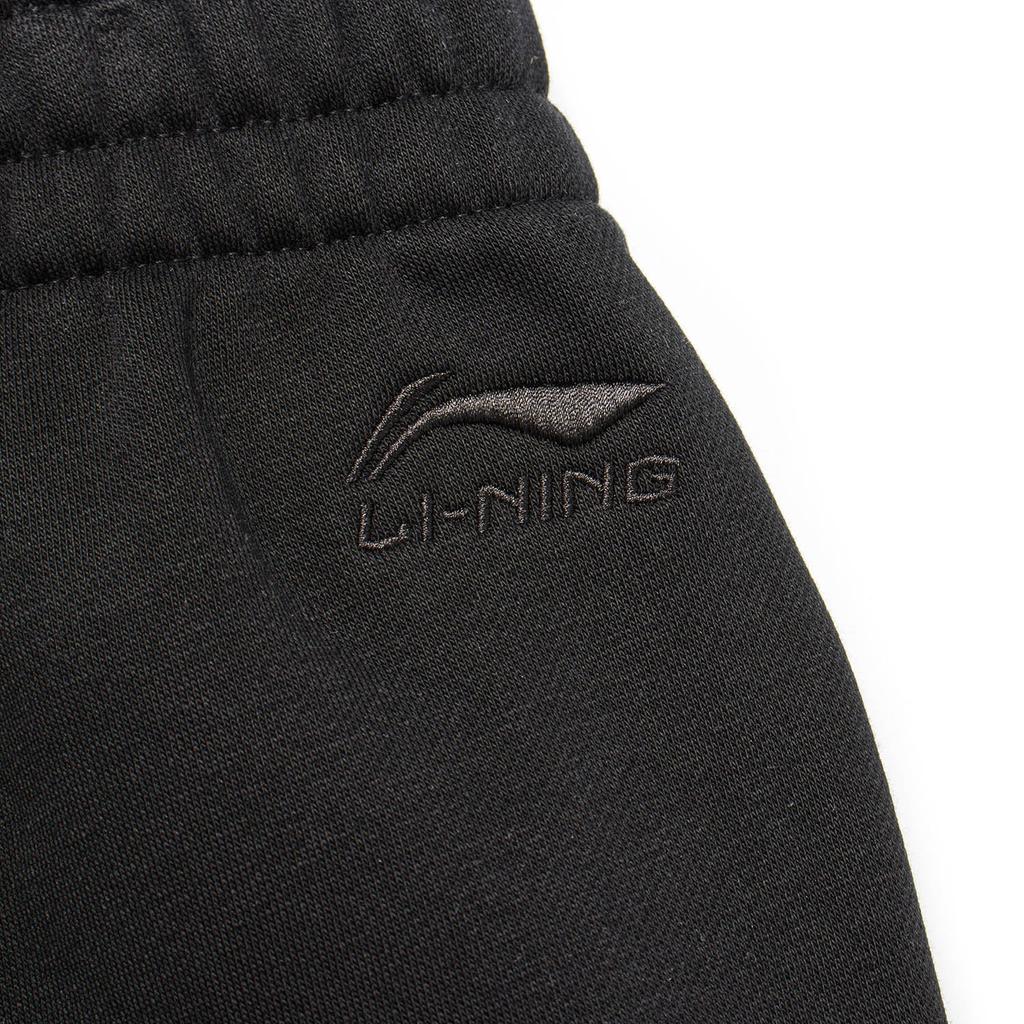Li-Ning Fleece Lined Warm Cuffed Solid Color Casual Pants Men Bottoms Black AKLT747-2