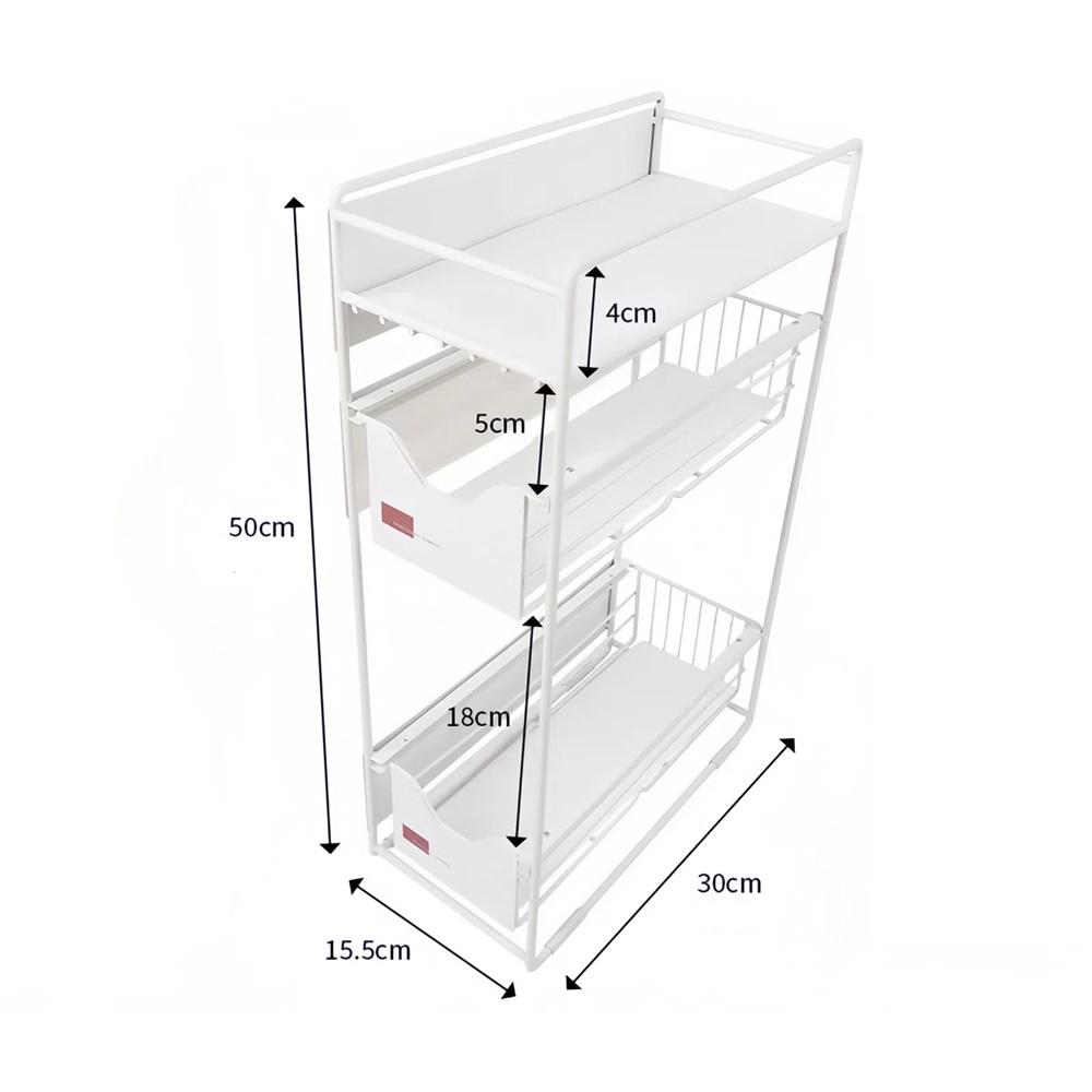 

Магнитная полка для хранения на холодильник, боковое хранение, настенная, совмещенная боковая полка для хранения, многоярусная полка для кухонных принадлежностей и специй 3 layer белый