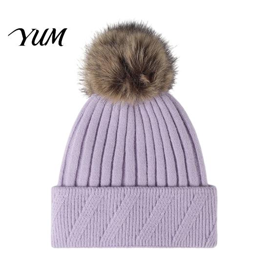 Warm Knit Caps for Daily Wear Winter Knitted Hat Women, Cold Weather Fleece Lined with Pom Thermal Beanies Pom, Chunky Snow Hat, Soft Ribbed