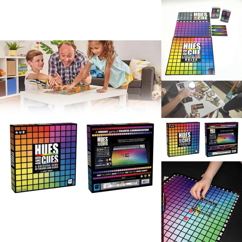 Hues And Cues A Guessing Game Of Colors Clues Toy With Colorful Plastic Pieces For Group Play