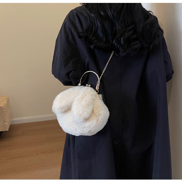 High-End Nischen-Plüschtasche Damen Herbst und Winter neue Mode flauschige Handtasche High-End Bucket Bag