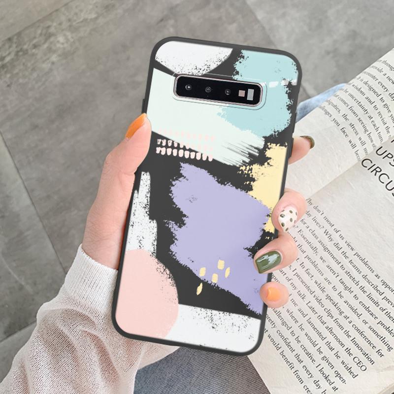 Coque Pour Samsung Galaxy S10 Plus S 10 S10E Housse Fleur Feuille Cœur Silicone Souple Fundas Pour Samsung S10 S10e Coque Mode Coquille