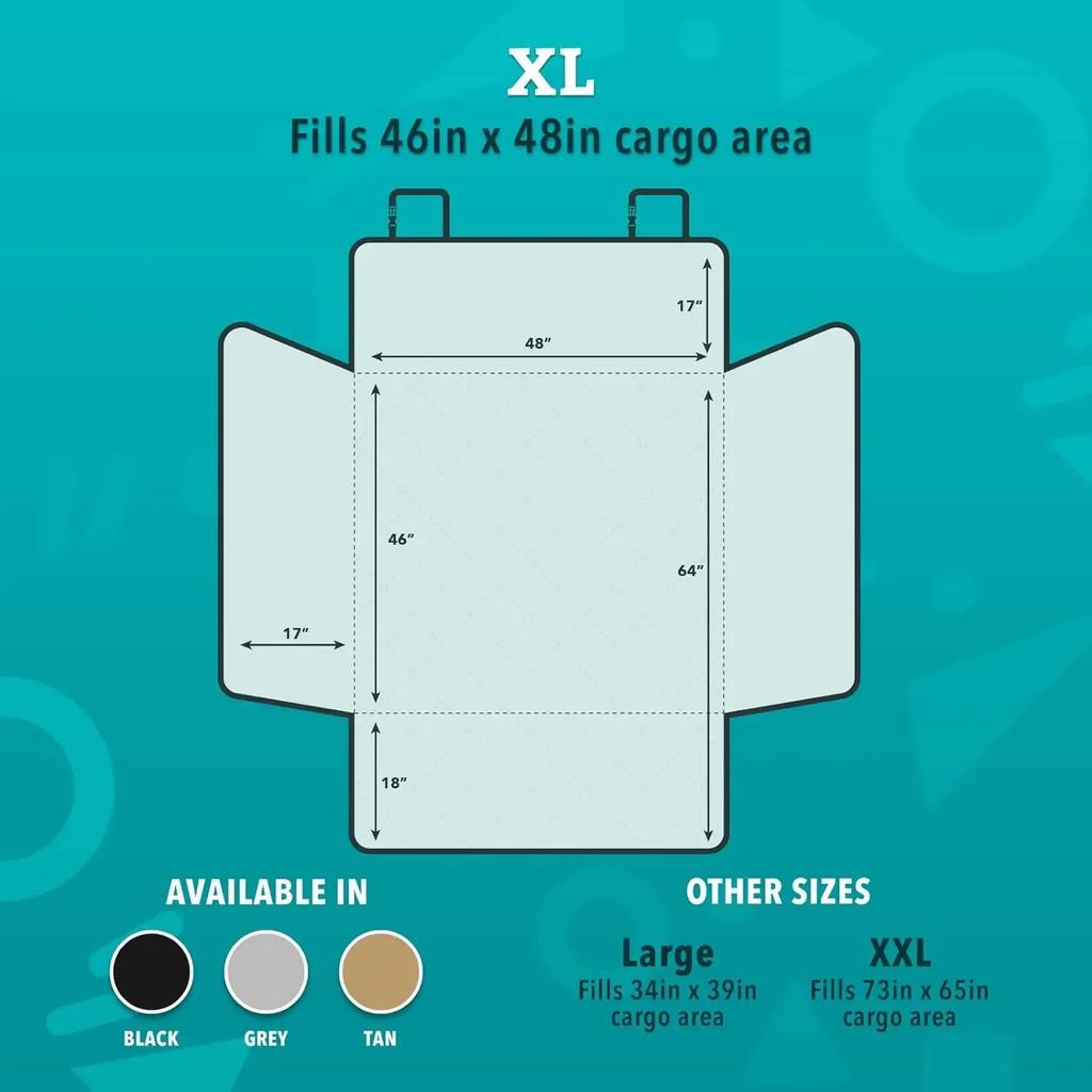 FrontPet Cargo Cover for Dogs, Water Resistant Pet Liner Dog Seat Mat for SUVs Sedans Vans with Bumper Flap Protector