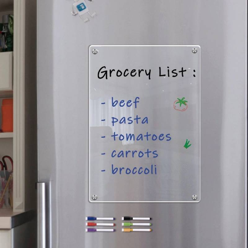 Magnetic Acrylic Schedule Board With Erasable Surface And Storage Box For Daily Planning