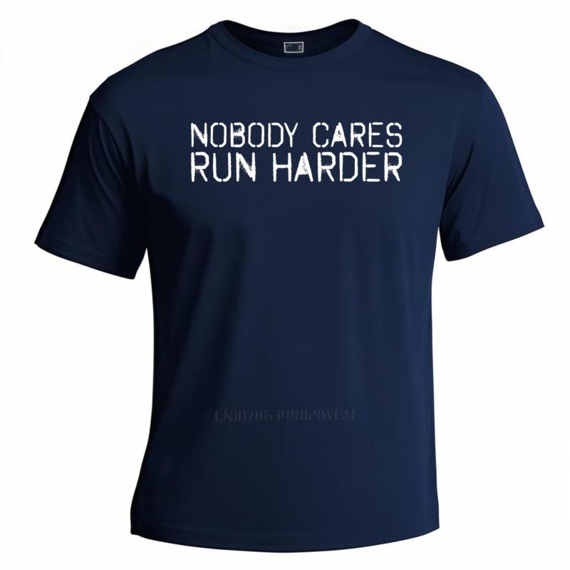 

Men cotton tshirt Big size summer Boys tshirt Nobody Cares Run Harder Short Sleeve Workout ONeck tees Brand t shirt for man 3XL
