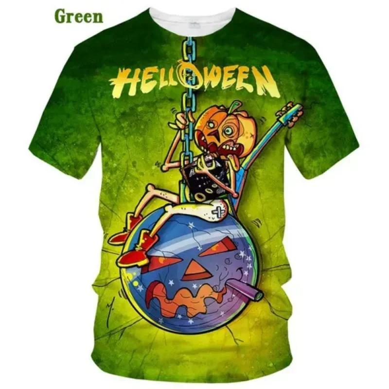 New Popular Rock Helloween Band Print T-Shirts 3D Men Women Fashion Oversized Short Sleeve Tee Shirt Summer Kid Y2k Top Clothing